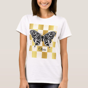 Camiseta Camisa-T da Borboleta Elegante