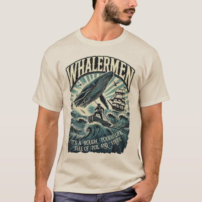 Camiseta Camisa-T da Camada do Mar de Whalermen (Frente)