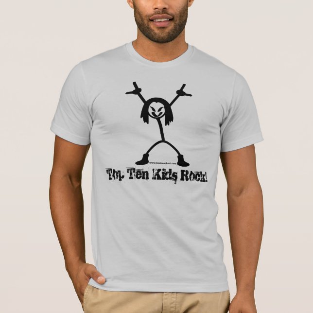 Camiseta Camisa-T da Canvas da Bella Adulta dos Dez Rocker (Frente)