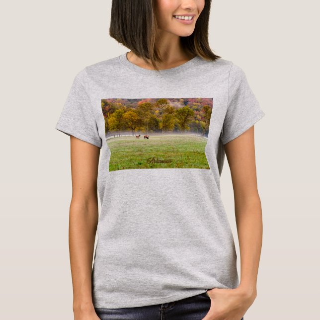 Camiseta Camisa-T da Casal de Elk Grazing (Frente)