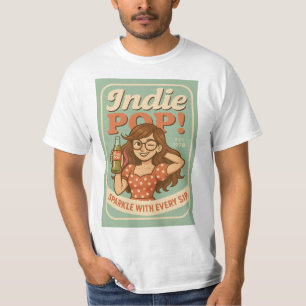 Camiseta Camisa-T da Etiqueta de Soda Retro Masculina Indie