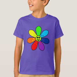 Camiseta Camisa-T da Flor Arco-Íris (Criança)