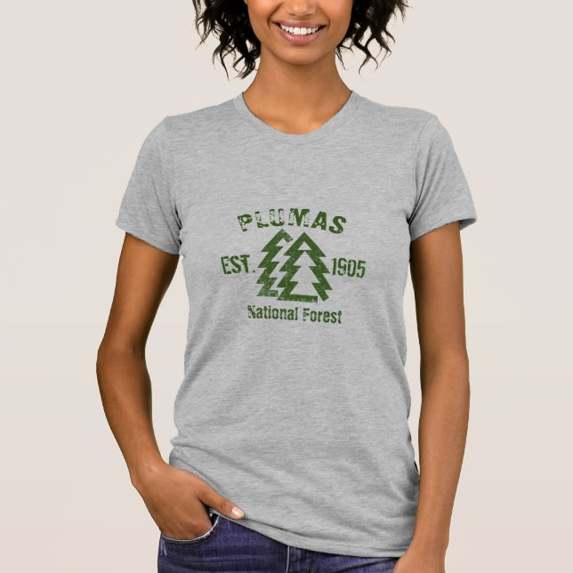 Camiseta Camisa-T da Floresta Nacional Plumas (Frente)