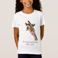 Camisa-T da Garota Engraçada da Girafa - Texto Per