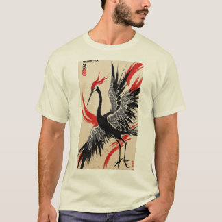 Camiseta Camisa-T da grua de tinta preta e vermelha - Tinta