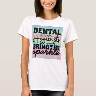 Camiseta Camisa-T da Lingueta Glitter Higienista Dentista