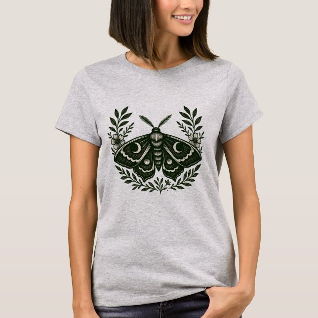 Camiseta Camisa-T da Lua - Lua do Crescente Celestial Witch (Frente)