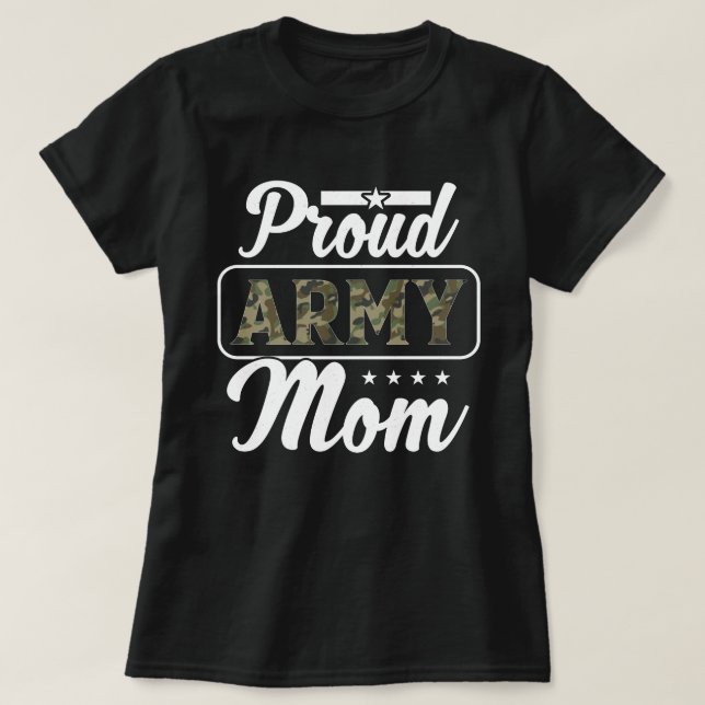 Camiseta Camisa-T da mãe Ladie do exército orgulhoso (Frente do Design)