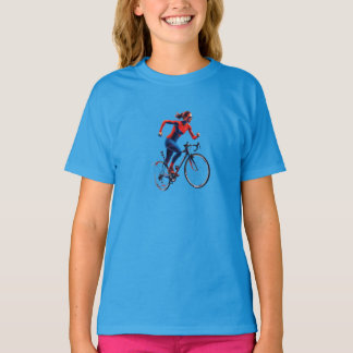 Camiseta Camisa-T da Menina Gráfica Mínima Dinâmica do Espo