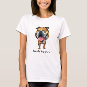 Camiseta Camisa-T da Mulher-Bulldog Engraçada