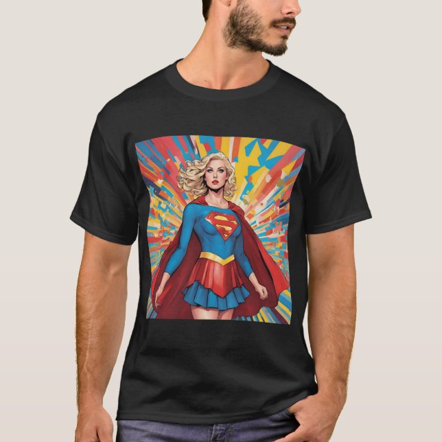 Camiseta Camisa-T da Mulher Super Herói - Símbolo do Poder  (Frente)