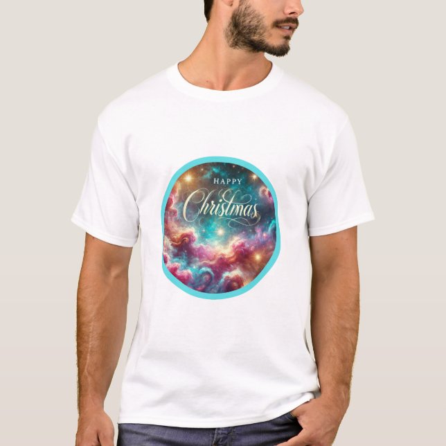 Camiseta Camisa-T da Nebulosa Cósmica de Natal (Frente)
