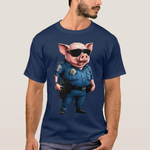 Camiseta Camisa-T da Polícia Suína