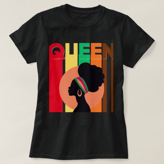 Camiseta Camisa-T da Rainha Africana (Frente do Design)