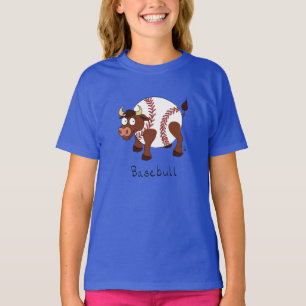 Camiseta Camisa-T da Rapariga do Beisebol Engraçado do Bei
