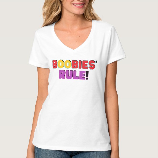 Camiseta Camisa-T da Regra dos Boobies (Frente)