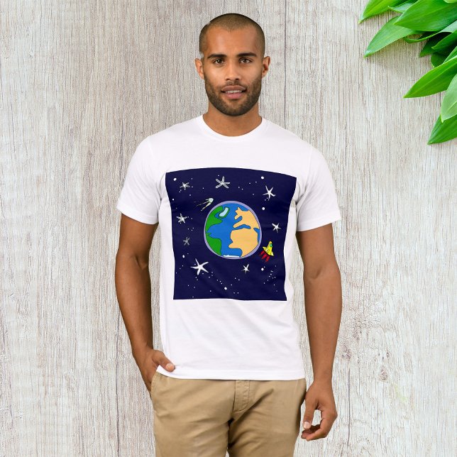 Camiseta Camisa-T Da Terra E Do Satélite (Criador carregado)
