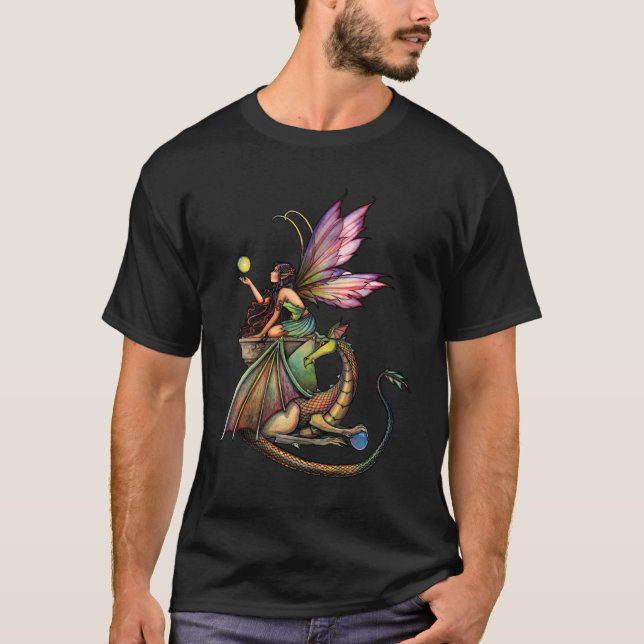 Camiseta Camisa-T das damas de Fairy Dragon, por Molly Harr (Frente)