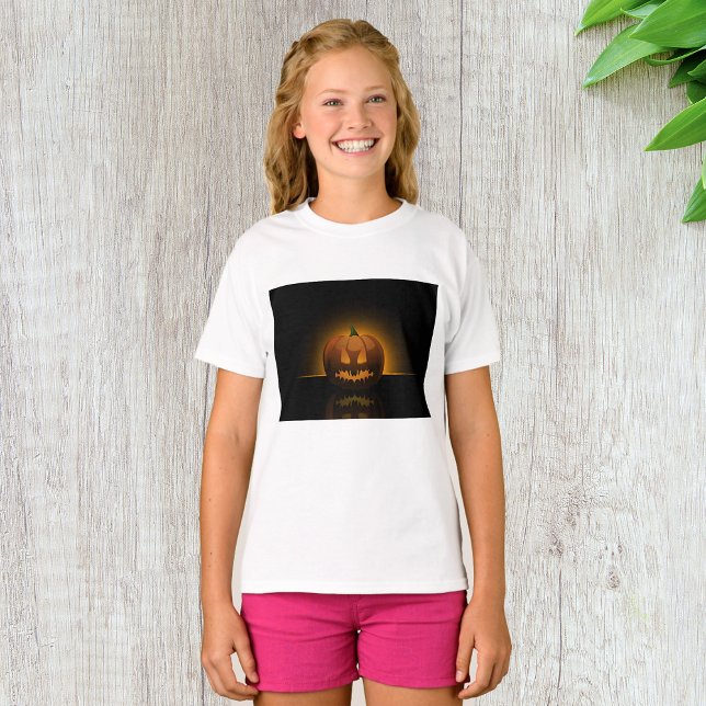 Camiseta Camisa-T das Meninas de Abóbora Brilhante (Criador carregado)