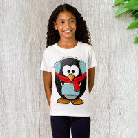 Camisa-T das Meninas do Pinguim-congelando