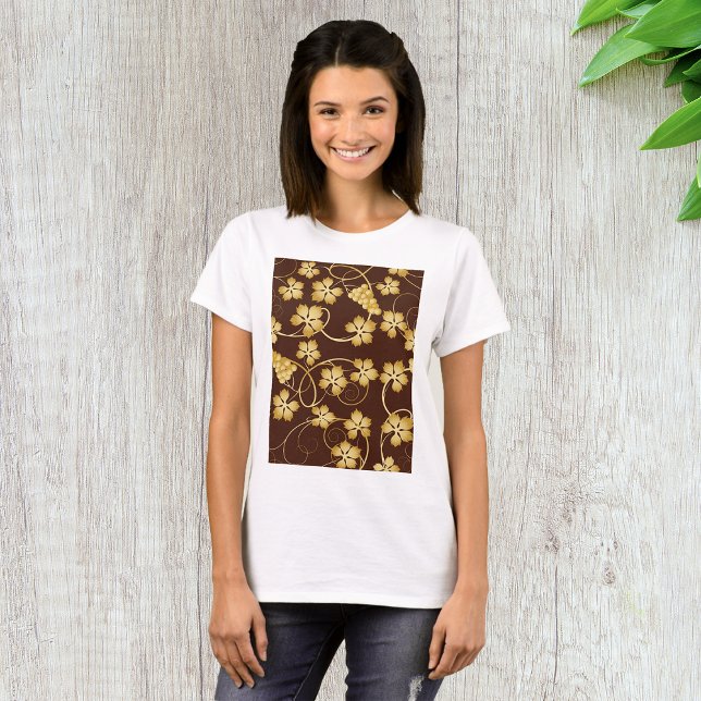 Camiseta Camisa-T das mulheres do fundo da vinha (Criador carregado)