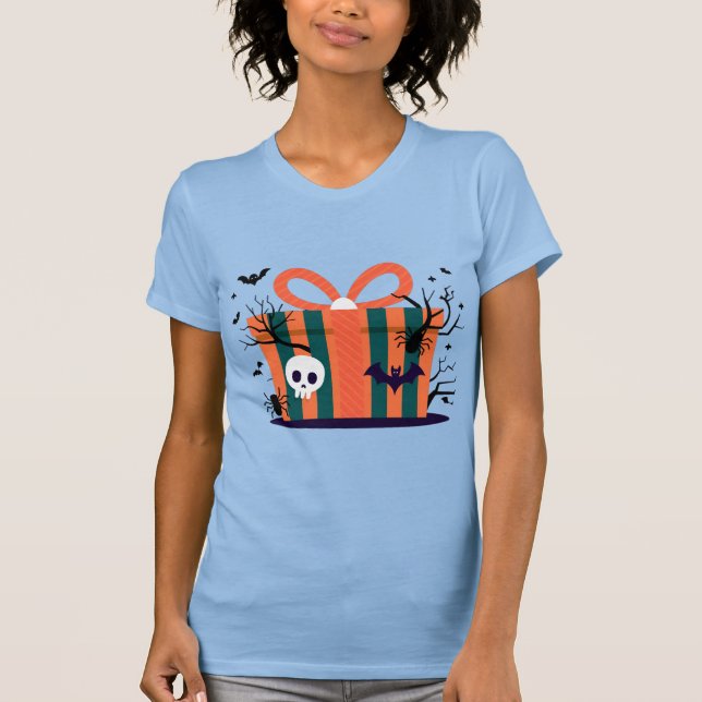 Camiseta Camisa-T das mulheres do Halloween estranho (Frente)