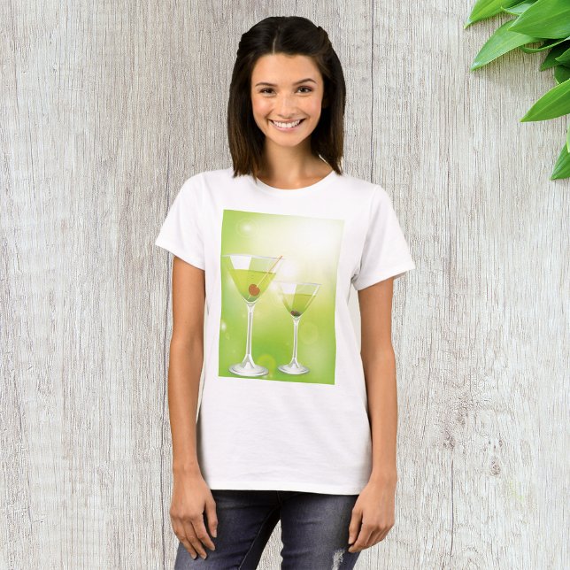 Camiseta Camisa-T das MULHERES dos Cocktails Martini (Criador carregado)