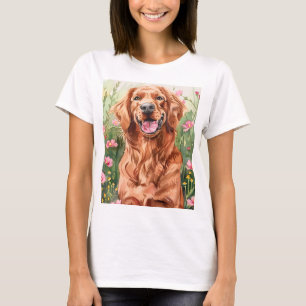 Camiseta Camisa-T das mulheres setter irlandesas