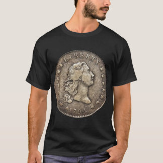 Camiseta Camisa-T de 1794 Dólar de Cabelo Fluente