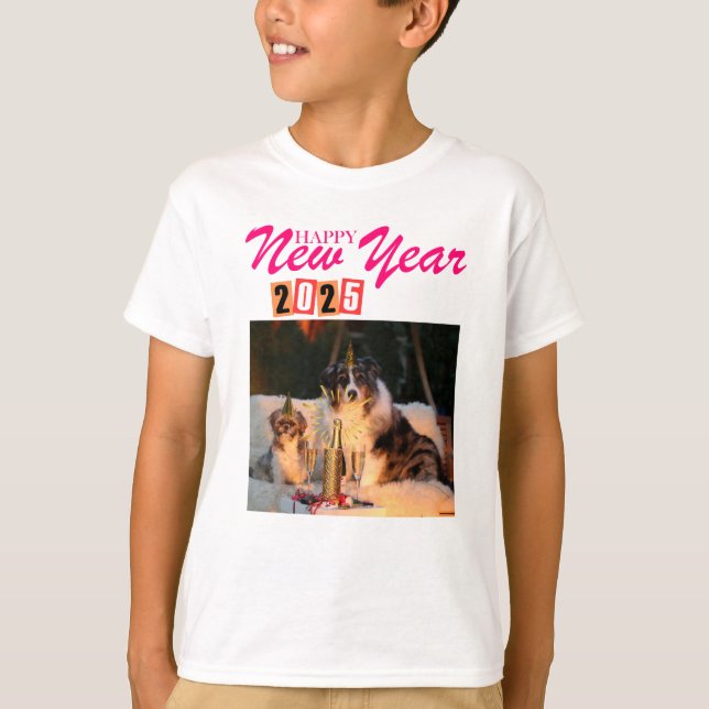 Camiseta "Camisa-T de 2025 para crianças - Festa de Cachorr (Frente)