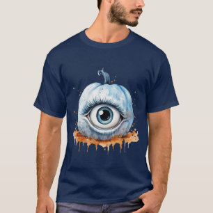 Camiseta Camisa-T de abóbora-de-bruxa-olho-de-homem