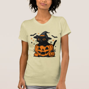 Camiseta Camisa-T de abóbora negra de hortelã