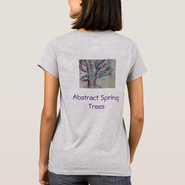 Camiseta Camisa-T de algodão de Primavera abstrato (Verso)