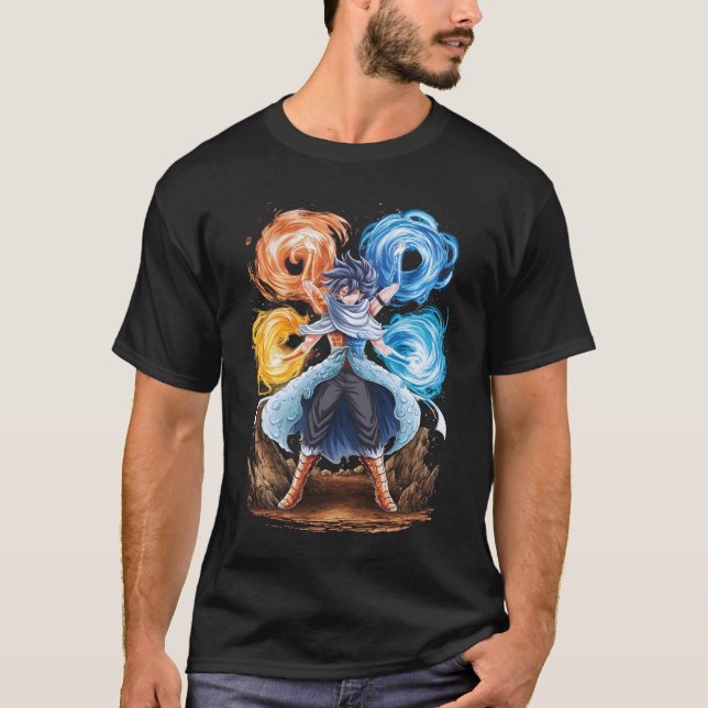 Camiseta Camisa-T de anime mestre elementar - anime exclusi (Frente)