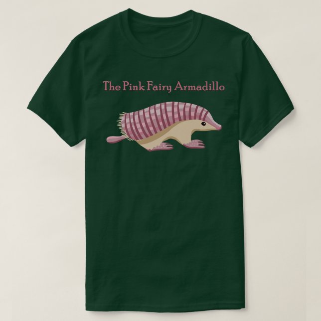 Camiseta Camisa-T de Armadillo, Fada Rosa (Frente do Design)