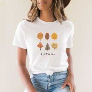 Camiseta Camisa-T de Árvores de outono minimalista