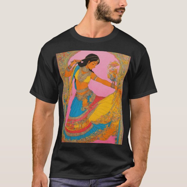 Camiseta Camisa-T de bailarino antigo da Índia (Frente)