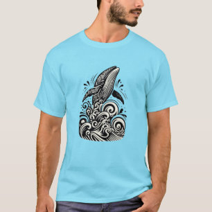 Camiseta Camisa-T de baleia polinésia