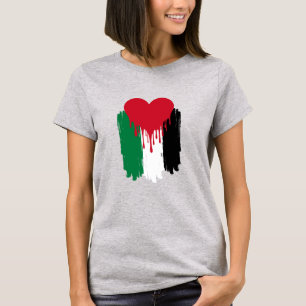 Camiseta Camisa-T de bandeira palestina com gotejamento
