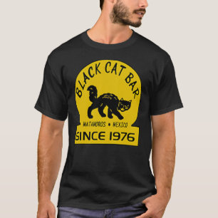 Camiseta Camisa-T de Bar de Gato Negro