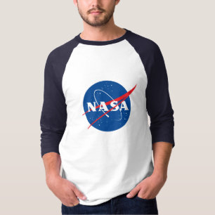 Camiseta Camisa-T de Baseball da NASA Icônica (Versão Azul 