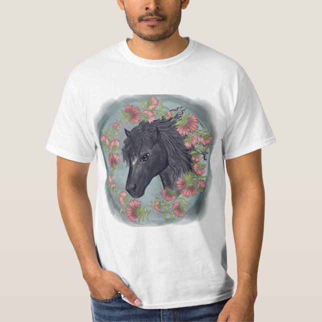 Camiseta Camisa-T de Bellflower Black Horse (Frente)