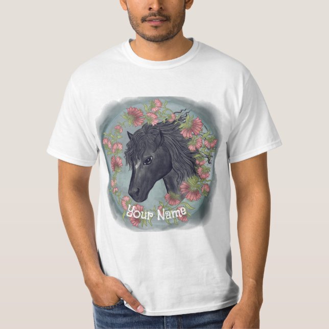 Camiseta Camisa-T de Bellflower Black Horse (Frente)
