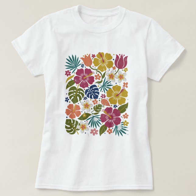 Camiseta Camisa-T de Bloom Floral (Frente do Design)