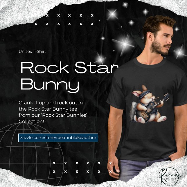 Camiseta Camisa-T de Bunny Unisex Rockstar (Criador carregado)