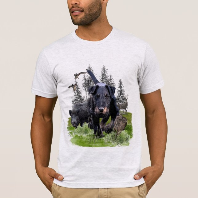 Camiseta Camisa-T de Caça Alemã (Jagdterrier) (Frente)