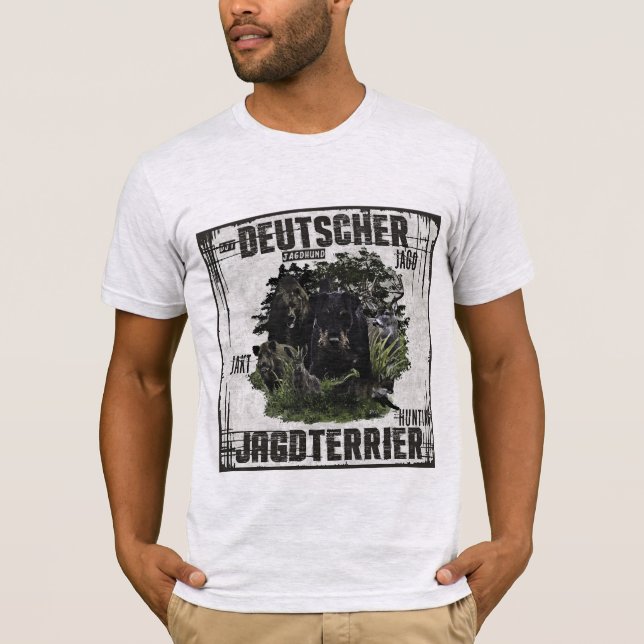 Camiseta Camisa-T de Caça Alemã (Jagdterrier) (Frente)