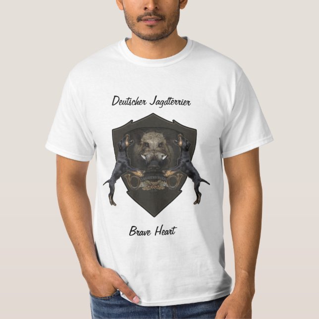 Camiseta Camisa-T de Caça Alemã (Jagdterrier) (Frente)