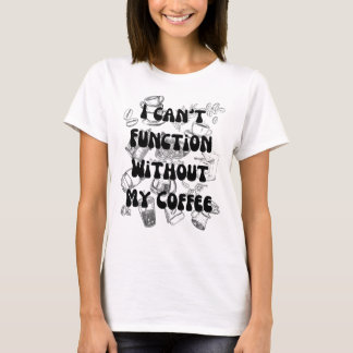 Camiseta Camisa-T de café com café com esboço