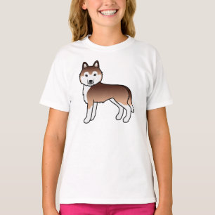 Camiseta Camisa-T de Cão Cachorro Siberiano Husky Cute